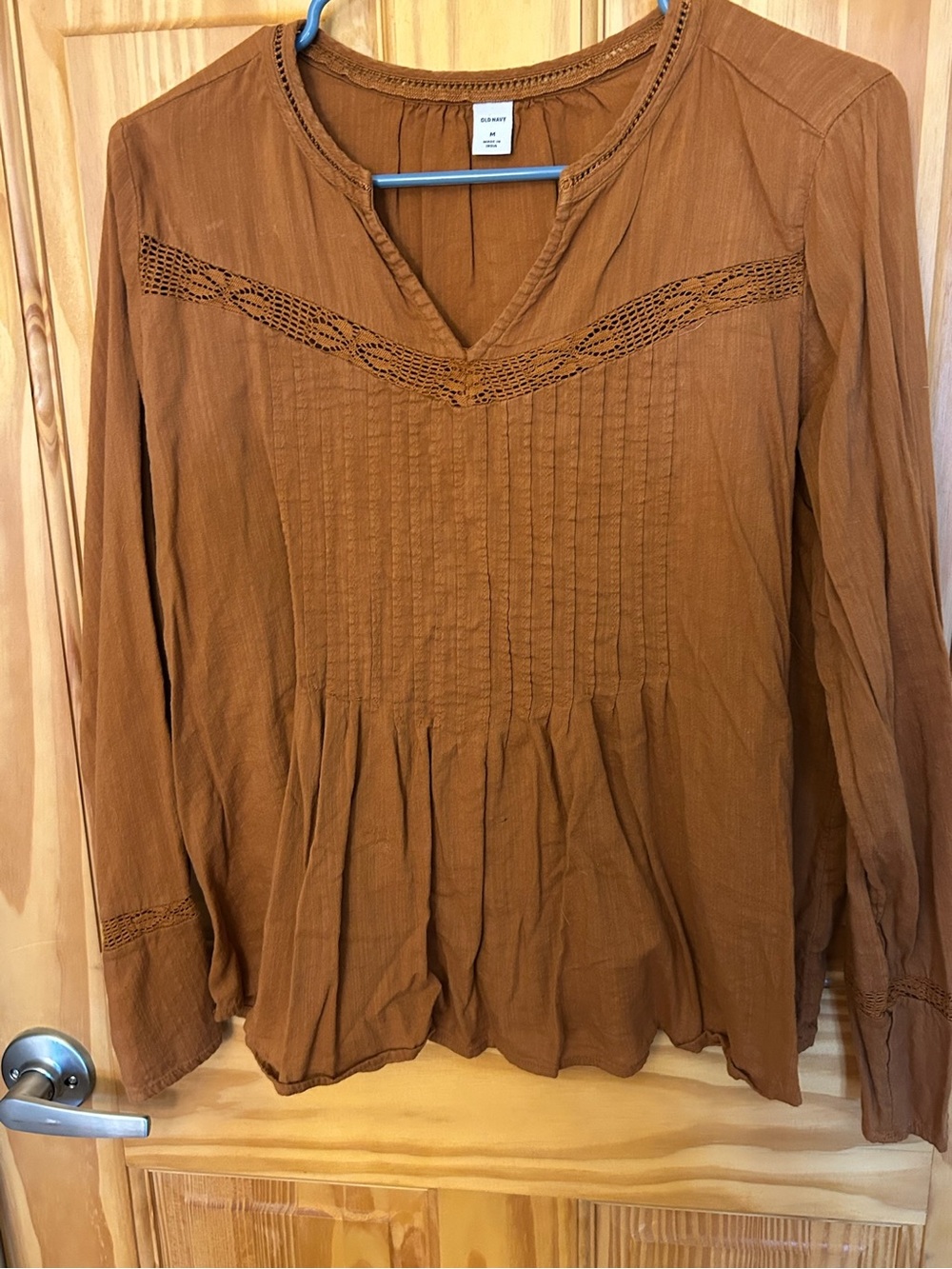 Old Navy Pintuck Blouse in Rust